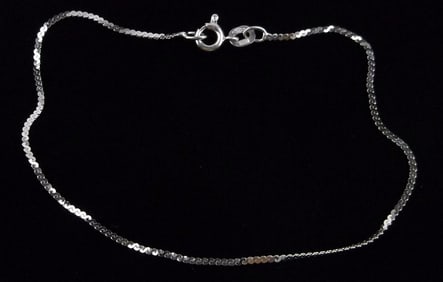 New Vintage Italian 14kt White Gold Chain Bracelet 7"