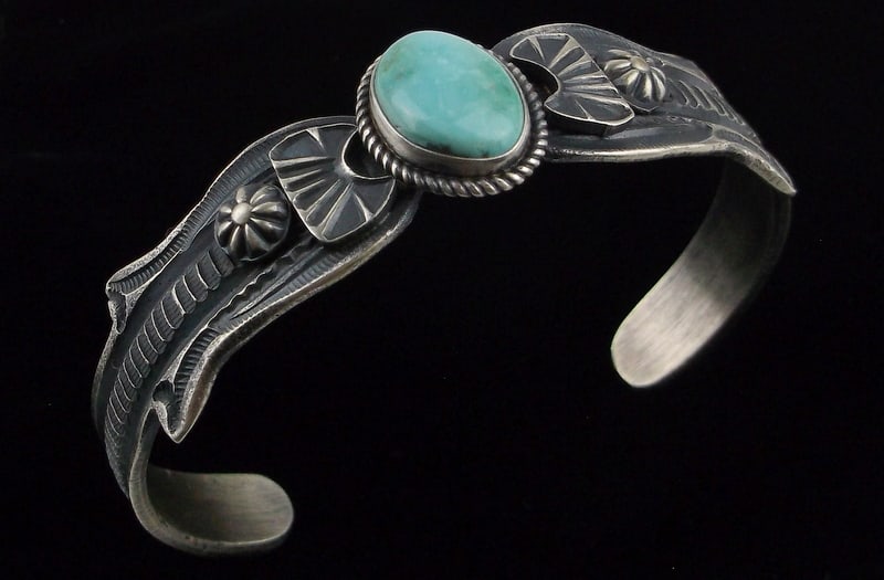 New Navajo Kevin Billah Sterling Sonoran Gold Turquoise Cuff Bracelet (1 of 6)