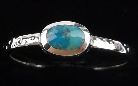 New Thick Sterling Silver Turquoise Ring 7.5