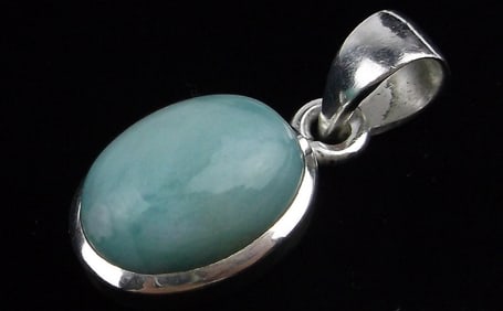 New Thick Sterling Silver Larimar Pendant