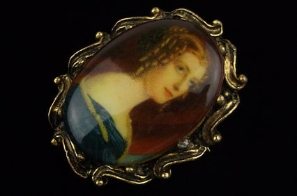 Mint Vintage 1950s Cameo Portrait Brooch
