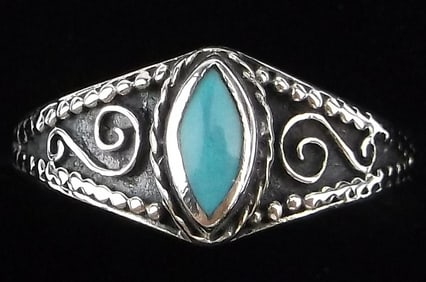 New Sterling Silver Turquoise Ring 6