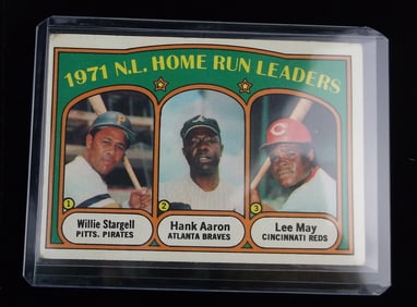 1972 Topps Hank Aaron Willie Stargell Home Run Leaders Card