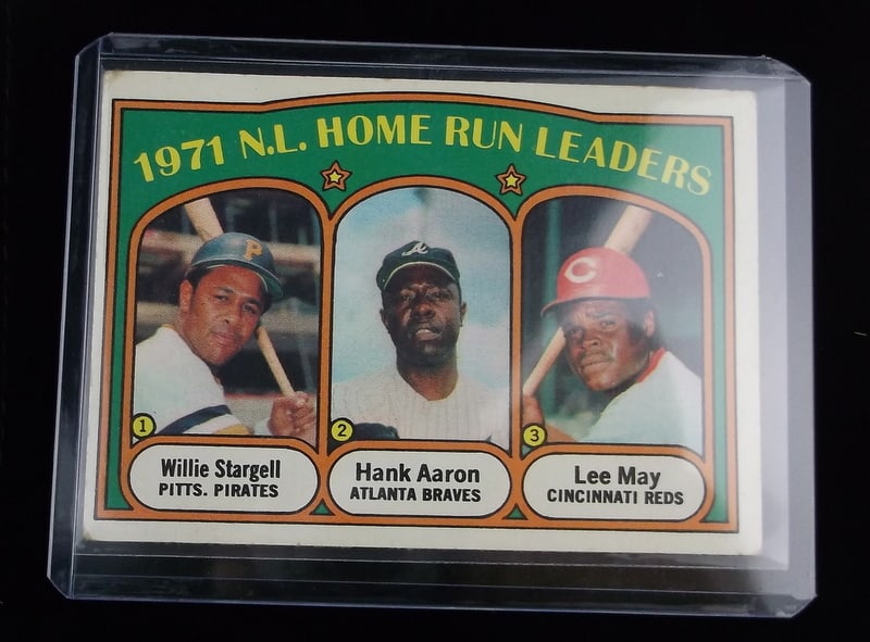 1972 Topps Hank Aaron Willie Stargell Home Run Leaders Card (1 of 2)