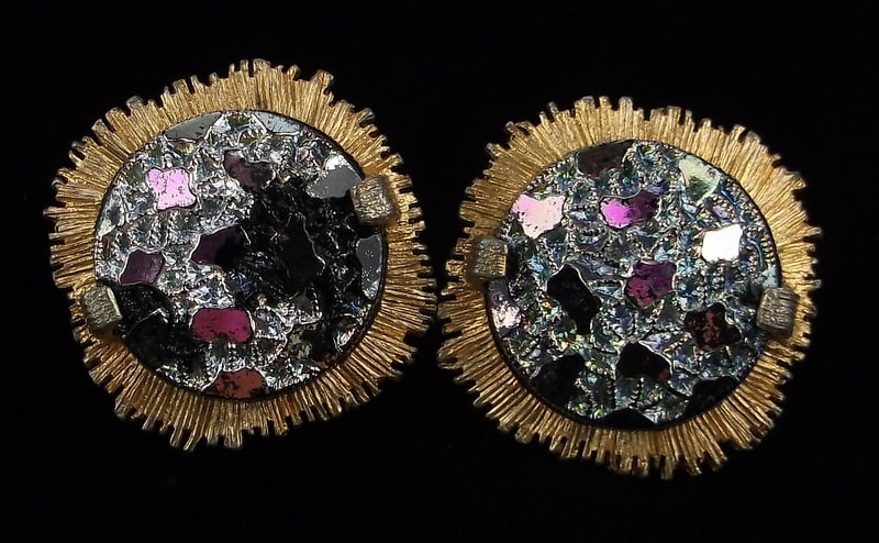 Gorgeous Vint 1960s Judy Lee Celestial Planet Earrings: excellent condition