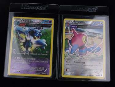 2 NM-M 2015 Pokemon Porygon Z Nidoqueen Full Art Holo Rare