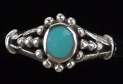 New Sterling Silver Turquoise Ring 7.5
