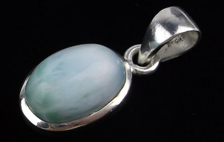 New Thick Sterling Silver Larimar Pendant