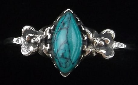 New Sterling Silver Turquoise Ring 7