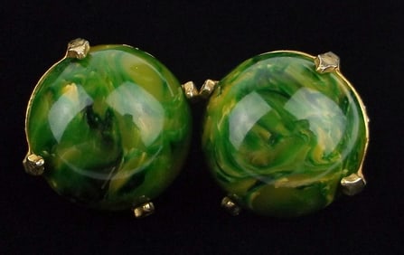 Big Mint Vintage 1950s STAR Bakelite Earrings Stunning!