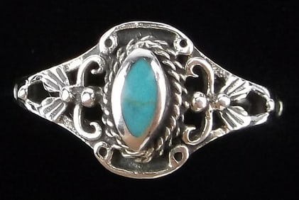 New Sterling Silver Turquoise Ring 6.75