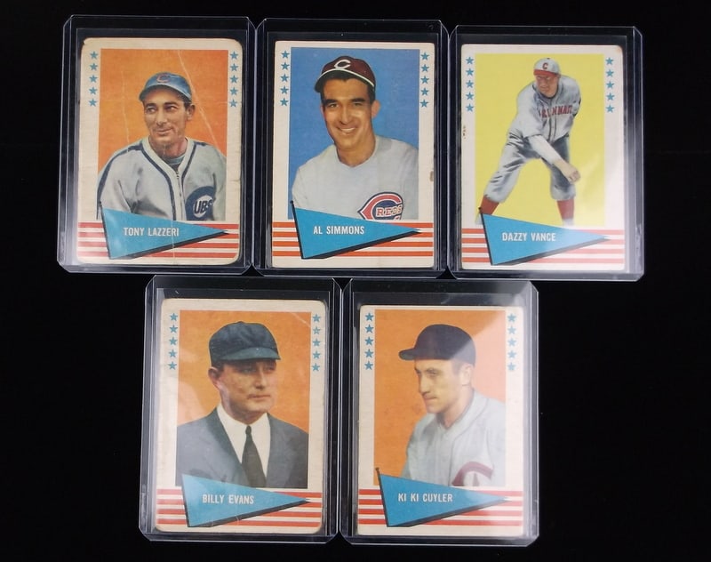 5 1961 Fleer Baseball Card Lot Ki Ki Cuyler Umpire Evans More (1 of 2)