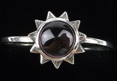 New Sterling Silver Amethyst Sun Ring 8