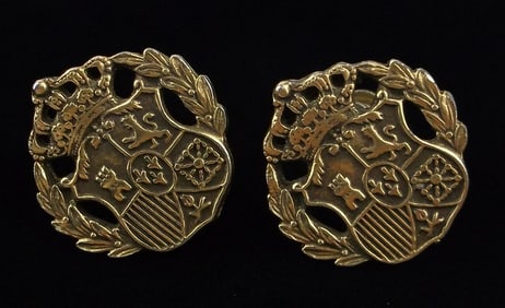 Mint Antique 1950s Coro Craft Lion Crest Earrings Set