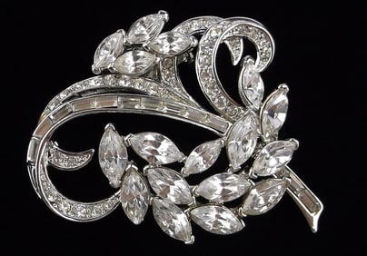 Mint Vintage Designer Rhinestone Brooch