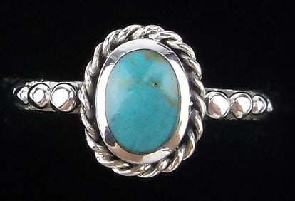 New Thick Sterling Silver Turquoise Ring 6