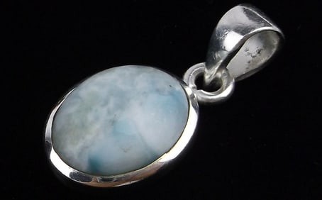 New Thick Sterling Silver Larimar Pendant