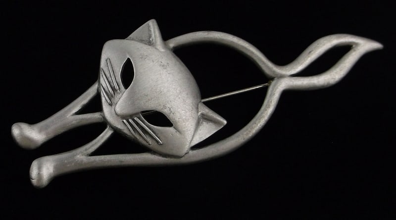 Mint Big Vintage JJ Jonette Jewelry Cat Brooch: Mint Condition, In Like New Condition, Perfect