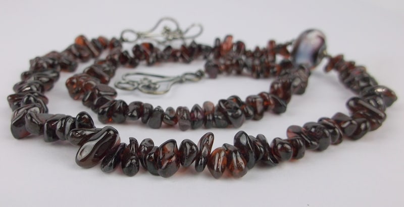 Mint Vintage Sterling Silver Garnet Necklace 18.5": Guaranteed Solid 925 Sterling Silver, in Excellent Condition