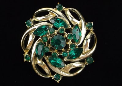 Stunning Antique 1950s Coro Craft Pegasus Rhinestone Brooch