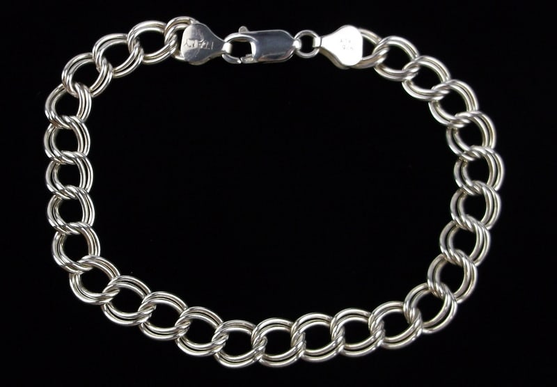 Mint Vintage Thick Italian Sterling Silver Chain Bracelet 8": Guaranteed Solid 925 Sterling Silver, in Excellent Condition