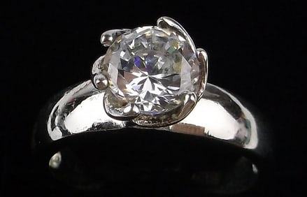 Vintage Sterling Silver Engagement Ring 7