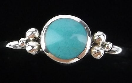 New Sterling Silver Turquoise Ring 7