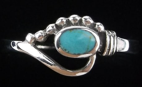 New Thick Sterling Silver Turquoise Ring 6.5