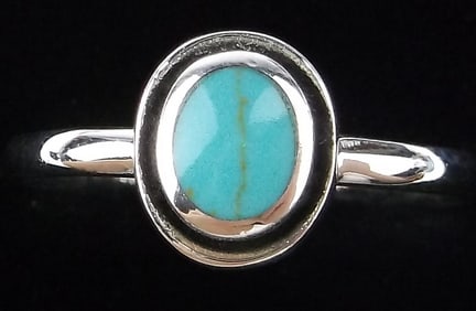 New Sterling Silver Turquoise Ring 7.5