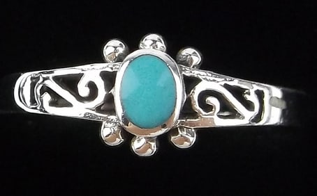 New Sterling Silver Turquoise Ring 8