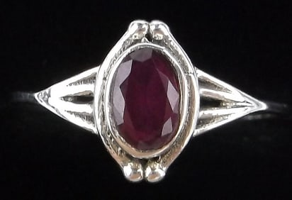 New Sterling Silver Ruby Ring 7