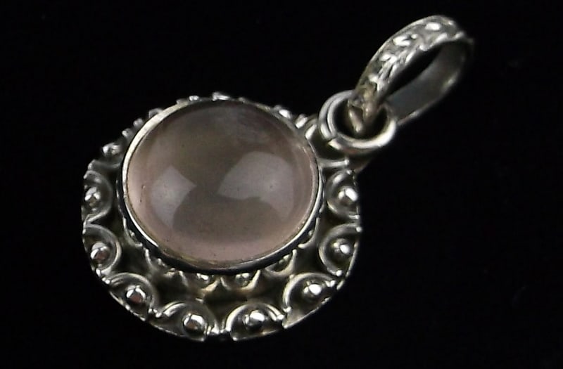 New Sterling Silver Rose Quartz Pendant (1 of 2)
