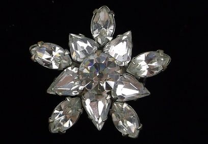 Mint Vintage 1950s Rhinestone Star Brooch