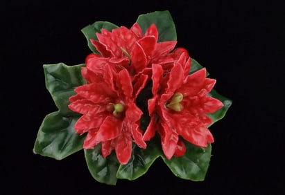 Mint Vint 1960s Celluloid Christmas Holly Brooch Large