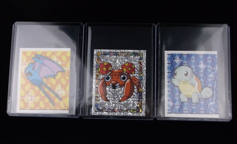 3 Mint Vintage 1999 Pokemon Lot Squirtle Paras Foil