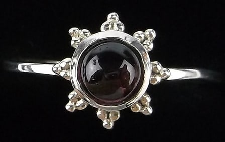 New Sterling Silver Amethyst Snowflake Ring 6