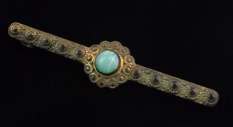 Gorgeous Antique 1890s Czech Glass Brooch: excellent condition