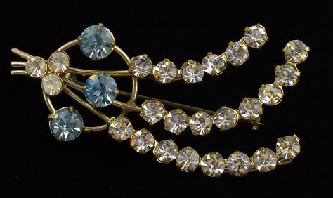 Stunning Antique 1940s Austria Crystal Brooch