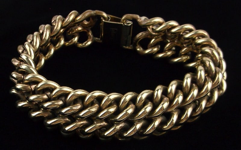 Mint Antique 1950s Berge Brass Chain Bracelet 7.75 Heavy: Mint Condition, In Like New Condition, Perfect