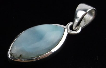 New Thick Sterling Silver Larimar Pendant