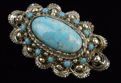 Mint Antique 1940s Czech Glass Brooch