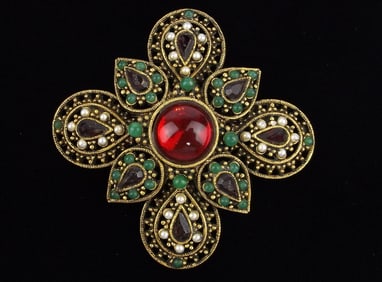 Rare Mint Vintage 1960s ART Jelly Belly Rhinestone Brooch
