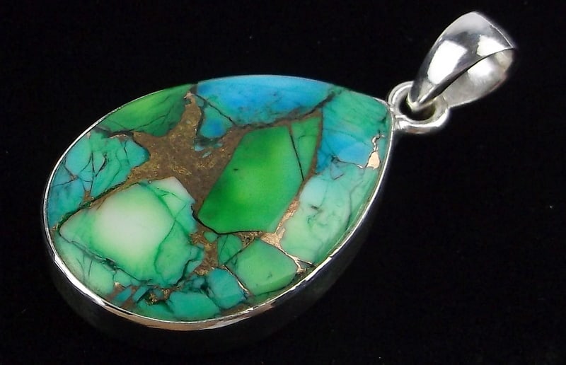 New Thick Big Sterling Silver Peacock Dahlia Pendant (1 of 3)