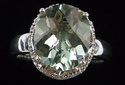 Mint Big Sterling Silver 5ct Aquamarine Solitaire Ring 8 Designer