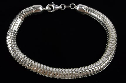 New Vint Big Italian Sterling Silver Soft Chain Bracelet 9"