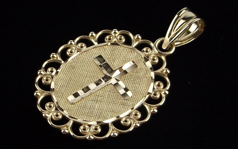 Mint Vint Michael Anthony 10kt Gold Cross Pendant 1.16g: 10kt gold in excellent condition