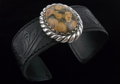 Mint Carolyn Pollack Sterling Silver Jasper Cuff Bracelet 6-8.5"
