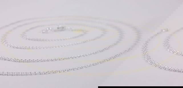 New Vintage Italian Sterling Silver Chain Necklace 24": Solid Sterling Silver Guaranteed, in Brand New Never Worn Condition.