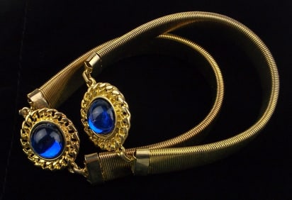 New Vintage Cobalt Blue Rhinestone Armband Set Bracelets