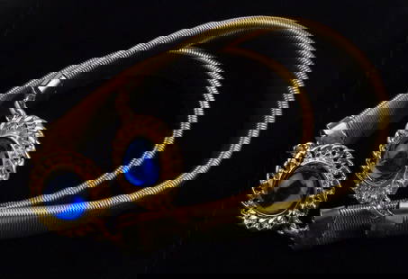 New Vintage Cobalt Blue Rhinestone Armband Set Bracelets: new condition